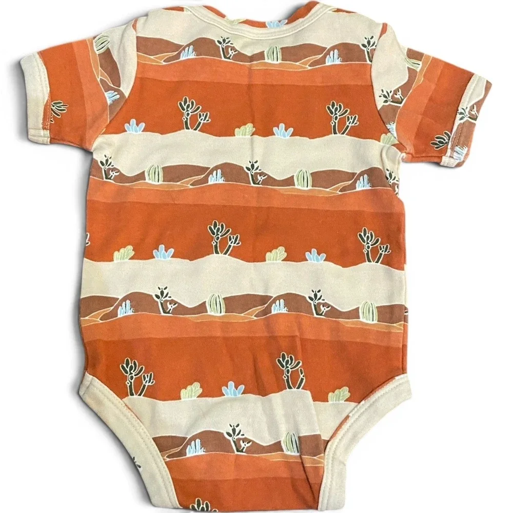 Kate Quinn NWOT Bodysuit 100% Organic Cotton Desert Cactus Orange 3-6 Months